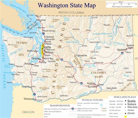 ♥ Washington State Map .